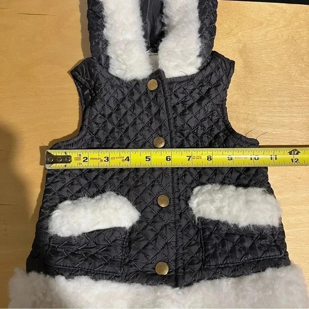 Savannah Vest Girls Size 18 M Fur Trim Full Zip Quilted